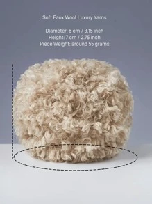 1 Skein Soft Faux Teddy Fur Yarn 100% Polyester Faux Fur Yarn Boucle Eyelash Cycle Yarn 50 Grams - Suitable For Diy Projects, Hand Bag, Jacket, Hat, Scarf & Other Home Textile Projects.