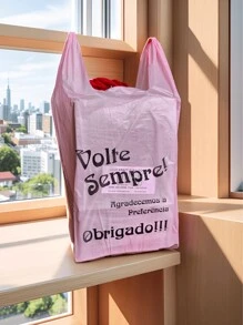 Reinforced Plastic Bag (38x50) With Pink Come Back Always Logo Pack Of 100 Units - Baby Pink - View 3