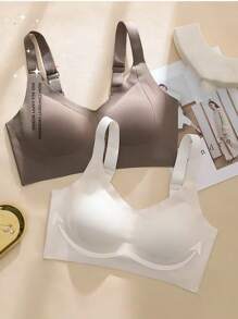 3pcs Minimizing Big Cup Adjustable Full Coverage Bras For Women, Preventing Sagging, Wireless Plus Size, Thin