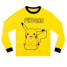 pokemon Pikachu Pyjamas | Boys' Long Sleeve Pyjamas | Officially Licensed - Yellow - View 2