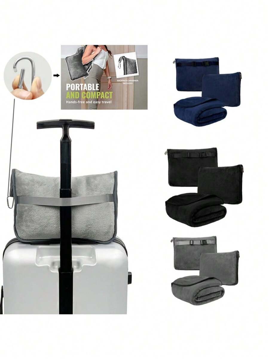 1PC 2 In 1 Throw Pillow Quilt,Airplane Blanket,Super Soft Travel Blanket - Multicolor - View 1