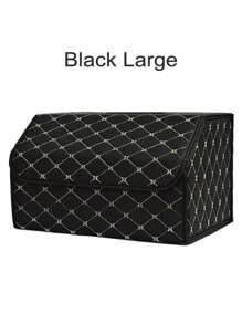 1 件重型 PU 皮革多用途可折叠汽车后备箱储物整理器带盖便携式汽车储物箱储物箱适用于 SUV 小型货车卡车旅行家用耐用轻型汽车 - 尺码 S/M/L