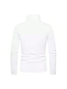 Cuello alto y manga larga para hombres - Blanco - Ver 2