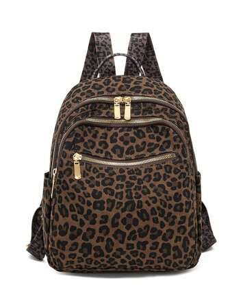 女士复古豹纹背包