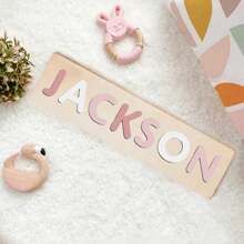 1 pieza Tablero de rompecabezas de madera de haya personalizado con nombre, regalo de Pascua, rompecabezas con nombre, regalo de primer cumpleaños, tablero de rompecabezas de madera personalizado, rompecabezas con nombre único, juguete de aprendizaje temprano para bebé niño o niña