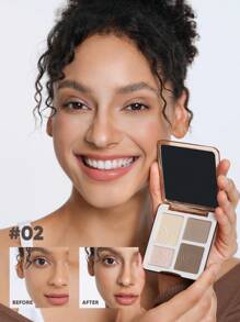 JUDYDOLL 2-In-1 HIGHLIGHT & CONTOUR PALETTE 9g, Matte Highlighter And Blush Palette, Versatile For Beginners, Self-Use And Gifts, Suitable For Makeup For Parties, Dates, Weddings And Other Occasions