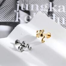 TITANIUM PVD ZIRCONIA FROG LABRET PIERCING 1.2X8 - 金色 - 查看 2