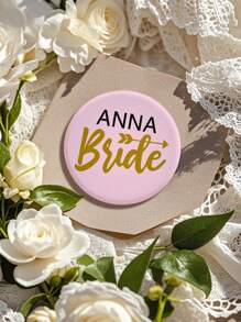 1pc Custom Bride Buttons Pins, Personalized Wedding Party Bride Shower Tinplate Badge Pins, Custom Bridesmaid Group Button Bachelorette Party Bride To Be Gift Decorating Accessory, Personalized Bridesmaid Gifts, Wedding Gift, Anniversary Gift, Valentine Gift, Christmas Gift, Best Friend Gift, Gift For Girlfriend, Gift For Her, Gift For Wife, Valentine's Day Decor, Wedding, Valentines Party Favors, Galentines Party Favors, Gift Ideas