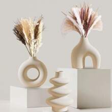 1pc Ceramic Matte Vase For Home Decor, Modern And Minimalist Decorative Vase Set For Pampas Grass, Boho Vase For Farmhouse Living Room Dining Room Tabletop Bookshelf Centerpiece Table Decor Room Decor Flower Vase Glass Vase