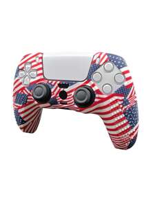 1set PS5 Controller Cover + 6pcs Joystick Caps, Water Transfer Designed, Anti-Slip, Anti-Scratch, Sweat-Proof, Enhanced Grip, Bottom Large Opening For Charging Base Charging