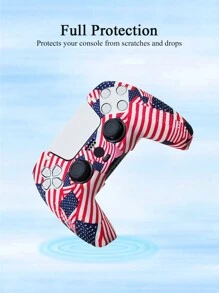 1set PS5 Controller Cover + 6pcs Joystick Caps, Water Transfer Designed, Anti-Slip, Anti-Scratch, Sweat-Proof, Enhanced Grip, Bottom Large Opening For Charging Base Charging