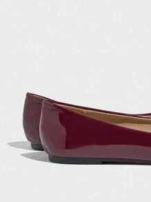 Women's Round Toe Stable And Comfortable Ballet Flats, Red Anika, Suitable For Vacation, Travel And Driving