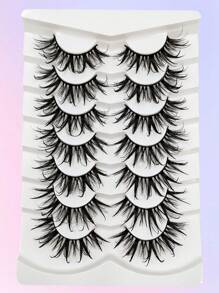 Asiteo 7 Pairs Exaggerated Cartoon Style False Eyelashes, Wet & Fluffy Thick Faux Mink, Reusable, Suitable For Cosplay Makeup - 尖尾漫畫款 - 查看 4