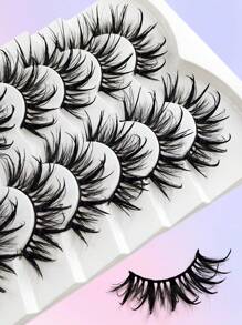 Asiteo 7 Pairs Exaggerated Cartoon Style False Eyelashes, Wet & Fluffy Thick Faux Mink, Reusable, Suitable For Cosplay Makeup - 尖尾漫畫款 - 查看 5