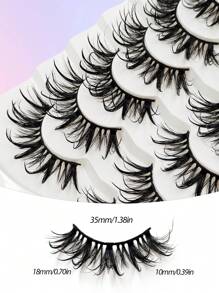 Asiteo 7 Pairs Exaggerated Cartoon Style False Eyelashes, Wet & Fluffy Thick Faux Mink, Reusable, Suitable For Cosplay Makeup - 尖尾漫畫款 - 查看 2