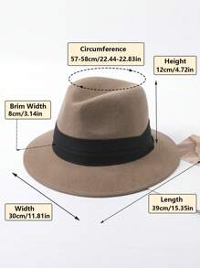 LEAJOURNO. 1pc Unisex Two-Tone Patchwork Felt-Look Y2K Style Panama Hat, Outdoor Cap