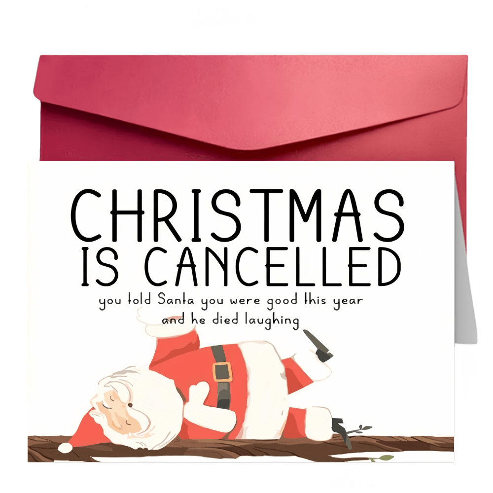 1 Peça Cartões de Saudação Festivos (Cartões de Natal) - Tema de Surpresa e Alegria Festiva Engraçada, Envelope de Cor Aleatória - Para Presentear no Natal/Ação de Graças/Halloween para Homens, Mulheres, Irmãs e Maridos