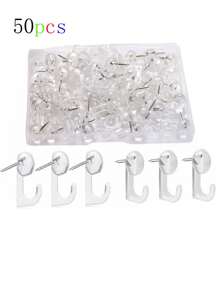 100pcs/Box Colorful Tacks For Cork Board With Transparent Head, Suitable For Painting Back To School,Back To School,School Supplies