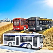 1pc New Simulation Bus Police Fire Truck Model Inertial Car With Light & Sound, Diecast Inertia Toy Vehicle, Pull Back And Push Forward Function, Door Open, Inertial Fall Anti-Fall Bus Model, Suitable For Children's Creative Birthday Gifts,Back To School - Multicolor - View 3