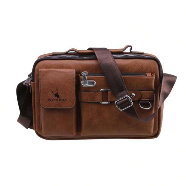 1 pieza Maletín de hombro para hombre de color marrón claro, bolso bandolera, maletín de negocios para la oficina, regalo de Navidad y Acción de Gracias, maletín clásico, maletín para laptop, suministros de oficina, bolso de negocios, bolso mensajero, maletín de negocios premium, maletín, maletín para computadora, bolso multifuncional portátil y de moda casual, regalo para novio, bolso de mano, para vacaciones, vintage y divertidos, funda para laptop, bolso de pecho