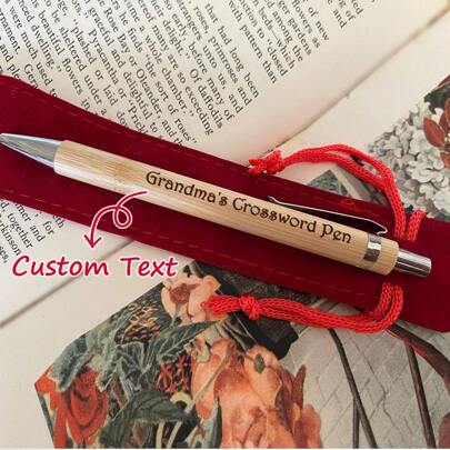 Personalized Wooden Crossword Puzzle Pen As A Gift For Grandma, Personalized Wooden Sudoku Pen As A Gift For Grandpa, Personalized Wooden Pen, Personalized Wooden Gift With Pen Case, Personalized Wooden Back-To-School Gift For Grandma, Grandma, Grandma