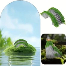 6pcs/Set Compact Resin Rock Mountain Decoration Set With Pond And Bridge, Suitable For Miniature Landscape, Zen Garden And Bonsai, DIY Decor