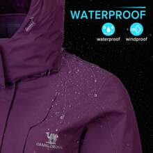 CAMEL CROWN Abrigo de invierno para mujer impermeable, chaqueta para esquí con forro térmico a prueba de viento para nieve, lluvia, actividades al aire libre, senderismo y montaña
