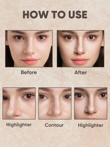 JUDYDOLL 2-In-1 HIGHLIGHT & CONTOUR PALETTE 9g, Matte Highlighter And Blush Palette, Versatile For Beginners, Self-Use And Gifts, Suitable For Makeup For Parties, Dates, Weddings And Other Occasions