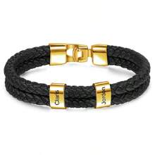 Personalized Fathers Bracelet Family Custom Names Engraved Men Braided Leather Bracelets For Men Dad Gifts For Him Husband,Silver,Black,Stylish,Colorful,Vintage,Simple,Unisex,Casual,Cuties,Custom,Personalized,Unique,Ideal Gifts For Him,Ideal Gifts For Her,Her,Boyfriend,Girlfriend,Dad,Mom,Family,Friends,For Anniversaries,For Birthdays,For Graduation,For Prom,For Party,Jewelry,Jewelry,School Supplies,Back To School,For Office,For School,For Classroom,For Teacher Gifts,For University,For Colleague,For Dorm Rooms,For Teacher,For Boys And Girls,For Teenagers,Junior High School Students,Middle School Students,High School Senior High School Students,College Students,University Students,Freshman,Sophomore,Underclassmen - Multicolor - View 28