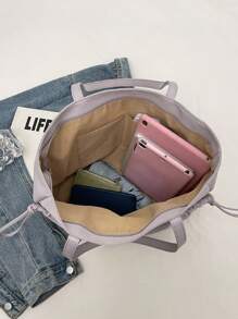 Personalized Custom Embroidered Name Large Nylon Shoulder Bag Tote Handbag For Women Bags Ladies - Multicolor - View 6