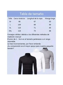 Cuello alto y manga larga para hombres - Blanco - Ver 7