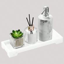 Vanity Tray - 1 Piece Shatterproof Silicone Kitchen And Bathroom Counter Tray, Kitchen Sink Soap Dispenser Tray, Bathroom Vanity Tray, Perfume Key Tray, Bathroom Toilet And Bathroom Countertop Silicone Tray, Toilet Tray, Hand Sanitizer And Perfume Storage Tray, Daily Jewelry And Decorative Storage Jewelry Display Trays Home Bathroom Decor Bathroom Organizer Fall Decor Back To School