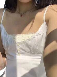 Camiseta de mujer de verano informal con cuello en V profundo, sin mangas, volantes en el bajo y de un solo tirante, en colores lisos o a cuadros