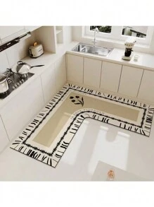 Luxurious Silicone Floor Mat, Water & Oil Absorbent, Non-Slip, Easy Clean L-Shaped Kitchen Rug - Multicolor - View 12