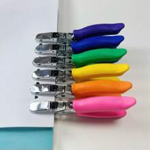 1PC Rubber-Coated Hole Punching Pliers, Hand-Held Punching Machine, Round/Square/Triangle/Heart/Star/Flower/Water Drop/Rectangle/Oval/Rhombus/Moon/Bear/Butterfly/Tree/Bell Hole DIY, Manual Small Metal Puncher, Stationery, Paper Loose-Leaf Handmade, Multiple Patterns, Ideal Gift