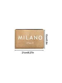1 Set Linen Tote Bag & Pouch, Includes 1 "Milano Italy" Printed Tote Bag And 1 Printed Pouch, Personalized Gift Packaging, Coarse Linen Tote Bag - Black - View 9
