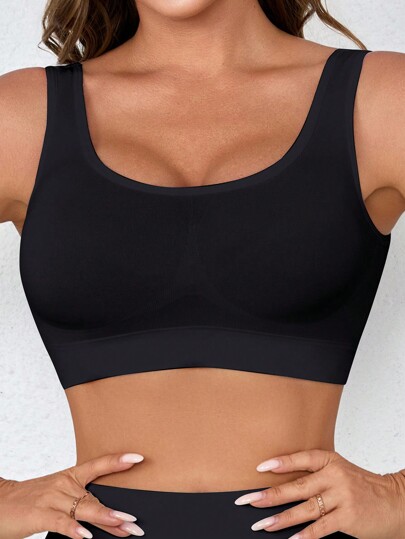 Women Breathable Seamless Sports Bras, Padless Thin Racerback Camisoles Exercise view 3