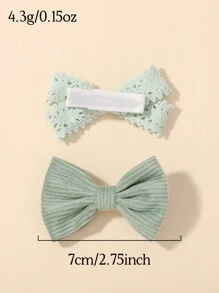 4pcs Cute Style Kids Butterfly Hair Clips, Holiday Party Girls Ponytail Clips, Travel Hair Accessories For Girls - Green - View 6