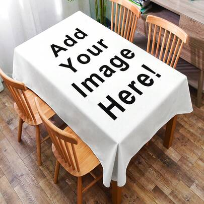 1pc Single-Sided Customized Photo Printed Waterproof Tablecloth,Square Pattern Suitable For Birthday, Valentine's Day, Couple, Travel, Thanksgiving, Christmas, New Year, Halloween, Pet, Anniversary And Daily Family Gatherings, Picnics, Kitchen And Dining Room Decor, Coffee Table Cover, Durable Tablecloth Mat, All Season Home Decor