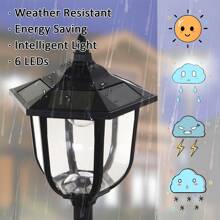 Outsunny Outsunny Outdoor Garden Solar Post Lamp Sensor Light  LED Lantern Bollard Pathway Torch Light 1.77m Tall