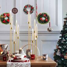 4pcs Metal Candelabra Tall Floor Candle Holder With Acrylic Lampshade For Wedding Table Centerpieces ,39.4'' Tall Gold Floor Candelabra Candlesticks Holder For Birthday Party Home Decoration Event Decor Fit LED Taper Candles