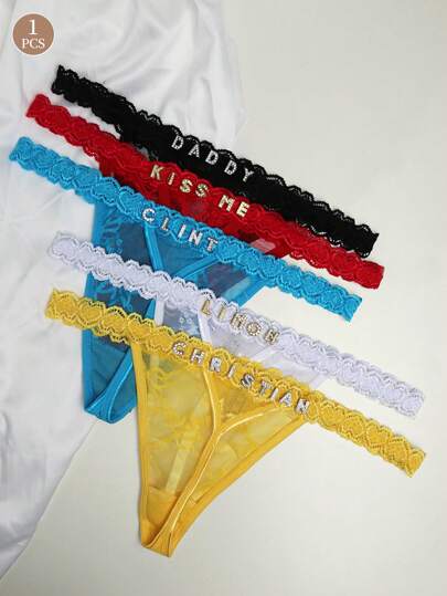 Customized Crystal Letter Verleidelijke Kanten Personalized Name String Panties, Bikini Tanga Lingerie Back Girlfriend, Wife, Halloween, Birthday. Anniversaries, Birthdays, Holiday, Dawg, ful, Cute, Adorable, Contracted, Funny, Custom, Unique, Customized, Personalized, Ideal Him, Her, Boyfriend, Family, Friends, Her,Chic ,Urban Gala view 5