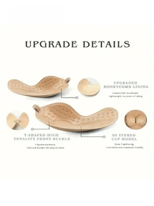 2 paia di Reggiseni adesivi invisibili senza spalline, aderenti, push-up, riutilizzabili, con copertura per i capezzoli, adatti per abiti da donna