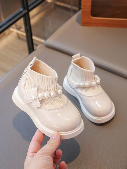 Mädchen Prinzessin Lederschuhe, Neu Frühling & Herbst 2025 Lederpatchwork und Textil Kinderschuhe, kleine Mädchen Hanfu Schuhe, Weiche Sohle Slip-On Loafer, Mädchen Schuhe