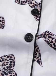 Conjunto de pijama de 2 piezas para mujer, con camisa de manga corta con botones de solapa y pantalones cortos holgados con elástico, informal para exterior y para el hogar, adecuado para todas las estaciones