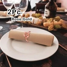 2-100 حلقة مفرش طاولة على شكل أوراق شجر الذهبية، حلقات مفارش طاولة على شكل أوراق الصفصاف، حلقات مفارش طاولة بطراز عتيق، حلقات مفارش طاولة ثلاثية الألوان أنيقة، مناسبة لديكور طاولات الأعياد والأعراس والحفلات والولائم وفنادق، حلقات مفارش معدنية بتصميم أوراق شجر إبداعي، مناسبة للأعياد والتخرج والأعراس والحفلات والاستخدام اليومي (ذهبي وفضي وزهري)، مثالية لديكور طاولات البوفيه' - متعدد الألوان - مشاهدة 18