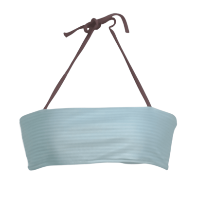 Biquini Feminino, Busto Cortininha Listrado Verde, Top Faixa Com Bojo removível