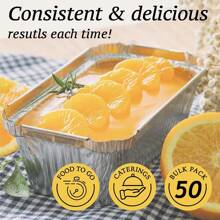 50 Pack 2lb 7.8x4.3" Disposable Loaf Pans - Clear Or Board Lids, Heavy-Duty Aluminum Foil Cake Pans, Food Storage Containers, Pastry Boxes For Baking Bread And Street Treats Takeout - 50 PACK - 查看 6