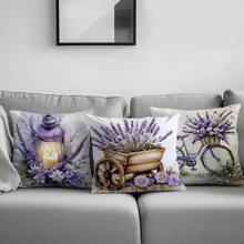 4 vỏ gối trang trí phong cách tối giản cổ điển màu hoa oải hương, chất liệu nhung đào in một mặt, kích thước 45*45/50*50/40*40CM, thích hợp cho ghế sofa hiện đại tối giản, trang trí phòng khách, làm quà tặng, trang trí tiệc - Nhiều màu - Xem 9