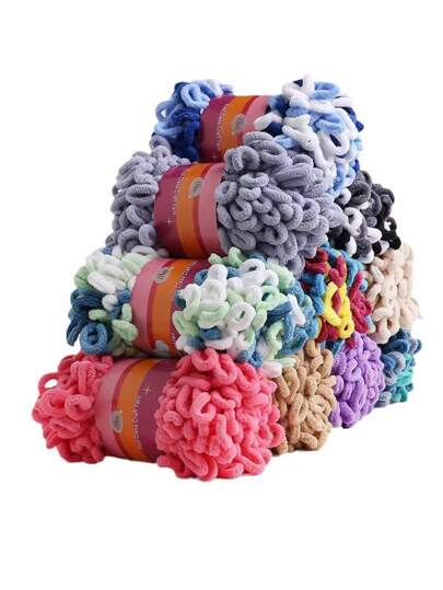 1 قطعة/8م من خيط بوم بوم الناعم القطني الوزن 100 جرام، يمكن استخدامه للصنع اليدوي للحرف مثل الدمى والحقائب والسترات والبطانيات